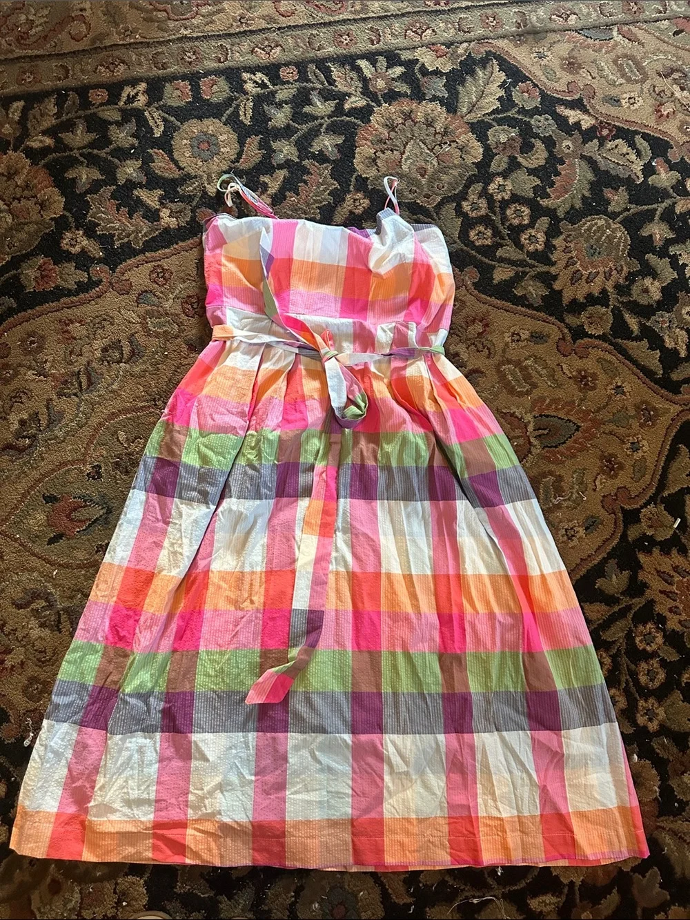 Kate spade for target Multicolor Plaid Midi Sundress with Tie Belt - Picture 5 of 9